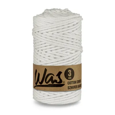 Produktbild von Baumwollkordel Geflochtene Baumwollschnur Polyesterkernschnur Für Makramee Makramee-Seil Bastelkordel 3mm 100m Weiß DIY WAS