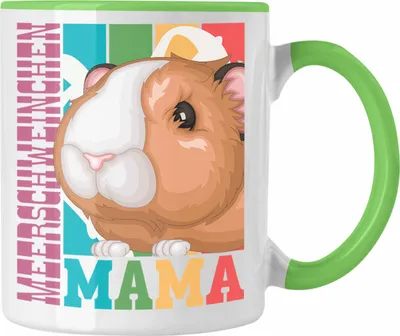Produktbild von Trendation - Meerschweinchen Mama Tasse Geschenk für Hasen Besitzerin Spruch Geschenkidee (Grün)