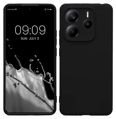 Produktbild von kwmobile Handyhülle für Xiaomi Redmi Note 14 5G (Nicht für 4G) Hülle - weiches Handy Silikon Case - Schutzhülle Cover - Schwarz matt