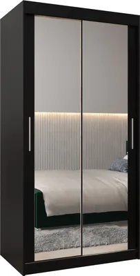 Produktbild von Kleiderschrank, Schiebetürenschrank Schlafzimmer, Schrank mit Spiegel TOKYO 3 100 cm