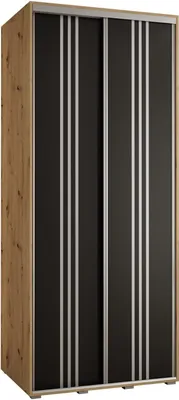 Produktbild von MEBLE KRYSPOL Davos 6 Schrank, zwei Türen - 235,2x120x60 cm - Artisan Schwarz Silber