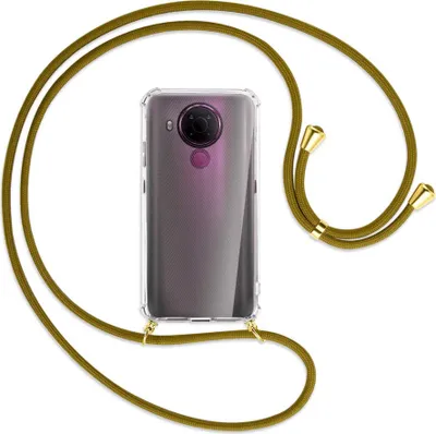 Produktbild von Handykette Backcover-Schutzhülle mit Band (Metall goldfarben) für Nokia 5.4 - khaki