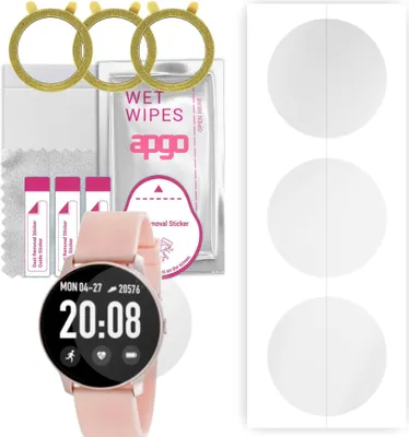 Produktbild von apgo 3 Stück Schutzfolie, klar, kompatibel mit Rubicon RNCE40 PRO Smartwatch, Hydrogel Displayschutzfolie mit Positionierhilfe, Displayfolie, robust und kratzfest