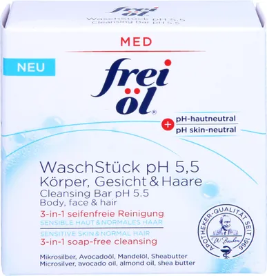 Produktbild von frei öl WaschStück pH 5,5 für Körper, Gesicht und Haare, 90 g Seifenstück