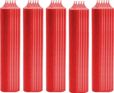 Produktbild von 25x Stabkerze Tischkerze Weihnachtsrot Wachskerze Durchgefärbt Tropffrei Kerze 180 x 22mm Set