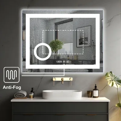 Obrázok produktu pre IREDA kúpeľňové zrkadlo s LED osvetlením, 80 x 60 cm