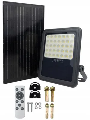 Produktbild von LED-Scheinwerfer mit Halogenlampe und Solarpanel, 200W, neutralweiß, IP65, Ecolight