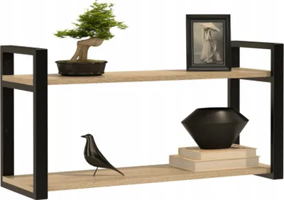 Produktbild von Hängendes Regal Loft 90 cm Regal für Gewürze, Bücher, Blumen, Fotos Eiche Sonoma