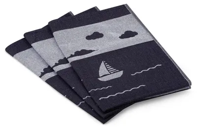 Produktbild von Ross 3er Pack Baumwoll-Geschirrtücher Maritim Geschirrtuch 50x70 cm Strandkorb 3er Pack