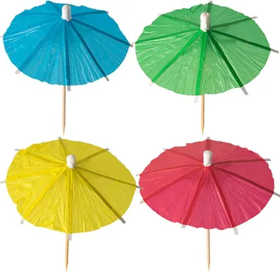 Produktbild von 144 Deko-Picker 10 cm farbig sortiert "Eisschirmchen uni"