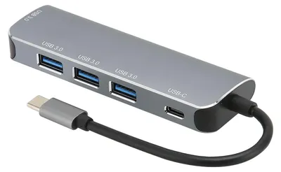 Obrázok produktu pre USB-C rozbočovač 5 v 1, 4 porty USB 3.0 (5 Gb/s), 60 W, Type-C PD 3.0, dokovacia stanica s rýchlym nabíjaním pre tablety, mobilné telefóny a notebooky