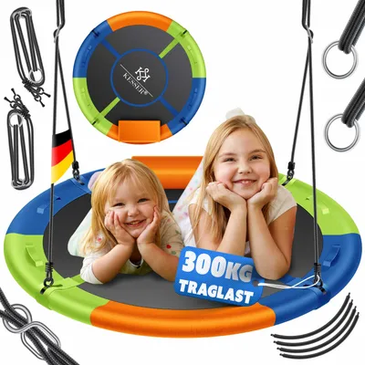 Produktbild von KESSER® Nestschaukel 100cm Tellerschaukel Hängeschaukel Rundschaukel Schaukel verstellbar Garten-Schaukel Kinderschaukel Indoor - Outdoor-Schaukel für Kinder & Erwachsene