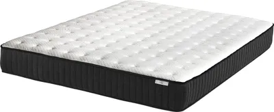 Produktbild von BELIANI Taschenfederkernmatratze Schwarz mit Weiß 140 x 200 cm mit Latexschicht/Bezug aus Lyocell-Stoff Medium Härtegrad Langlebig Schlafzimmer Modern