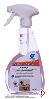 Produktbild von KaiserRein Rostflecken-Entferner Pro mild 0,5 L mit Indikator der Spezialreiniger zur Entfernung von Rost I Der Rostentferner eignet sich für Fliesen, Stein, Metall, Mauer, Terrasse