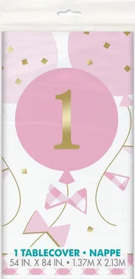 Produktbild von Tischdecke 1. Geburtstag Vichy Karo rosa