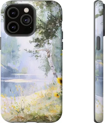 Produktbild von Sonnenblumen am Waldufer – Hülle Kompatibel mit iPhone 14 Pro Max