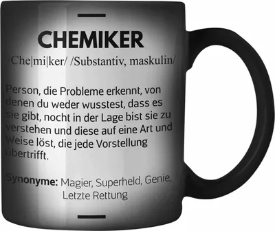 Produktbild von Trendation - Chemiker Geschenke Farbwechsel Zauber-Tassen Farbwechsel Zauber-Tasse Chemielaborant Chemie Geschenk Chemielabor Gadget Geschenkidee Lustig (Schwarz)