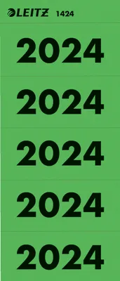 Obrázok produktu pre Leitz 1424-00-55 1424 Inhaltsschild 2024 - selbstklebend, 100 Stück, grün