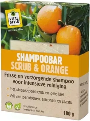 Productafbeelding van VITALstyle Shampoobar 180 gram Scrub & Orange