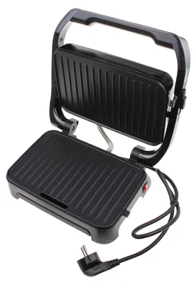 Produktbild von Tefal Inicio Compact , Paninitoaster & Grill, Antihaftbeschichtete Grillplatten, GC270D, Schwarz, Edelstahl, Rechteckig, Feuerrost, 230 x 145 mm, 1 Zone(n), Scharnier