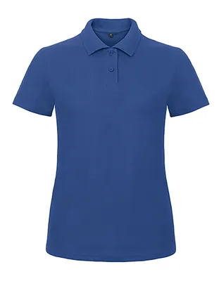 Produktbild von B&C Damen Polo Shirt T Shirt Kragen Basic Poloshirt T-Shirt kurzarm, Größe:L, Farbe:Royal Blau