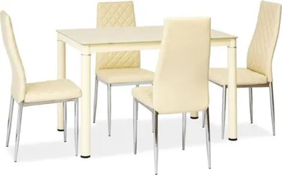 Image de Table de salle à manger / table de cuisine Galant 100 x 60 x 75 cm, couleur crème