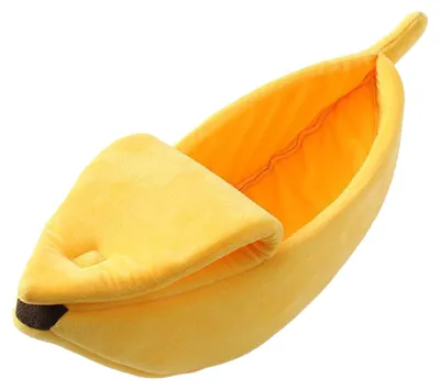 Produktbild von Niedliches Katzennest in Bananenform, Haustierbett, für Welpen, Kätzchen, warmes Hausbett, weiches, warmes Katzenbett für den Winter, schöne Heimtierbedarf