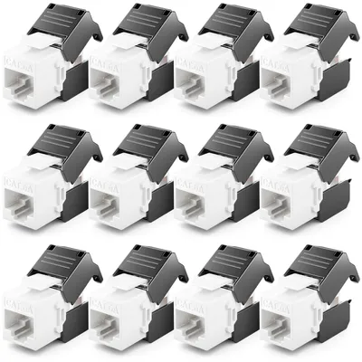 Produktbild von deleyCON CAT6A Keystone Jack Modul 10 Gbit/s RJ45 LSA, 12 Stück