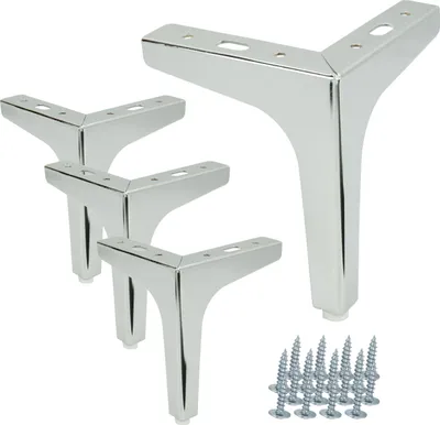 Immagine prodotto di set di 4 gambe per mobili "Anchor" - Gambe in metallo cromato di alta qualità, altezza 15 cm, per mobili dal design elegante