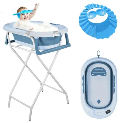 Produktbild von Babybadewanne mit Ständer und Rutschfester Badmatte