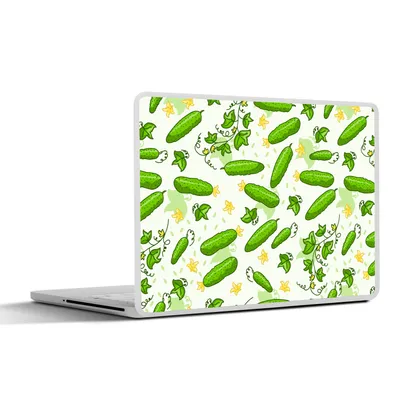 Produktbild von MuchoWow® Laptop Aufkleber Sticker Cover Gurke - Gemüse - Muster 31x22.5 cm - Laptop-Deko
