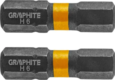 Zdjęcie produktu dla GRAPHITE Bity udarowe HEX6 x 25 mm, 2 szt.