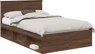 Obrázek produktu pro vidaXL Rám postele hnědý dubový vzhled 120 x 200 cm borovicový masiv