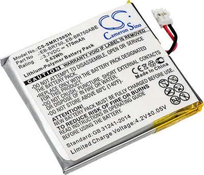 A close-up of a lithium-polymer battery pack with labels and a connector.