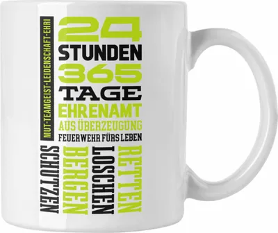 Produktbild von Trendation - Ehrenamtliche Feuerwehr Geschenk Tasse Feuerwehrmann Freiwillig (Weiß)
