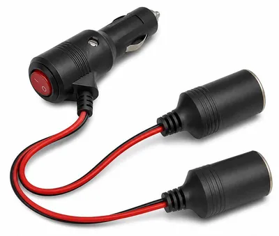 Produktbild von Zigarettenanzünder Verteiler 2-fach 12V/24V, 2-fach Auto Steckdose mit Schalter, 10A Sicherung und LED-Anzeige, 120W, für Auto, Wohnmobil, Kühlbox