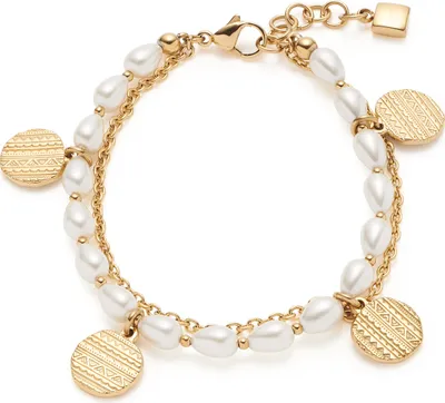 Produktbild von Leonardo Damenarmband Ava aus vergoldetem Edelstahl mit Perlen
