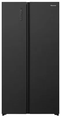 Produktbild von Hisense Freistehend Side-by-Side-Kühlschrank, Inox, 527 l, Freistehend, Amerikanische Tür, Schwarz, Edelstahl, 2 Tür(en), Berührung, LED