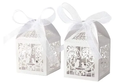 Produktbild von 100 Stück Gastgeschenk Hochzeit Süßigkeiten Schachtel Geschenkbox Kasten Hochzeit Party Dekoration