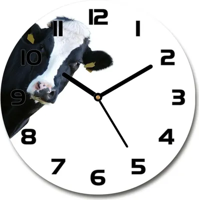 Produktbild von Wanduhr aus Glas 30fi Glasbild Glasuhr Gehärtetes Glas - schwarze-zeiger - Cow