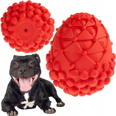 Produktbild von Haltbare Gummispielzeug für Hunde, Piepser, Rot