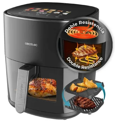 Obrázek produktu pro Cecotec Cecofry&Grill Duoheat 6500, Horkovzdušná fritéza, 6,5 l, 40 °C, 200 °C, Samostarný, Černá