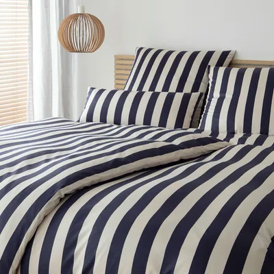 Produktbild von elegante Mako-Jersey-Bettwäsche-Garnitur Join Farbe Marine Größe 155x200+80x80cm