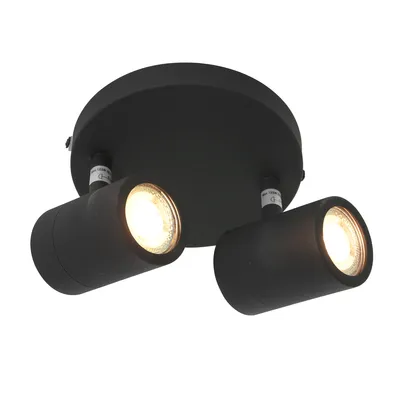 Image de Mexlite - spot - Upround LED - noir - métal - Ø 24cm - GU10 - 2487ZW