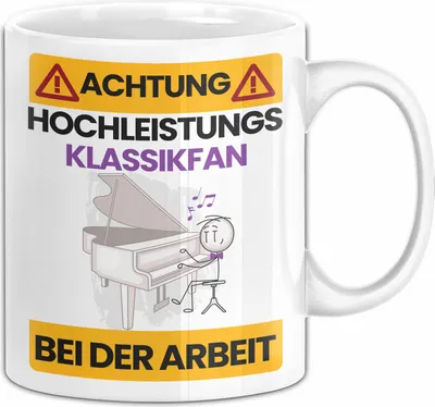 Produktbild von Klassikliebhaber Tasse Geschenk Lustiger Spruch Geschenkidee für Klassikliebhaber Achtung Hochleistungs Klassikliebhaber Bei Der Arbeit (Weiß)