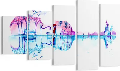 Produktbild von Bild auf Leinwand - Leinwandbild - Violine Walk regen Aktivitäten - 100x60cm - Wand Bild - Wanddeko - Leinwanddruck - Bilder - Kunstdruck - Wanddekoration - Leinwand bilder - Wandkunst - EG100x60-3077