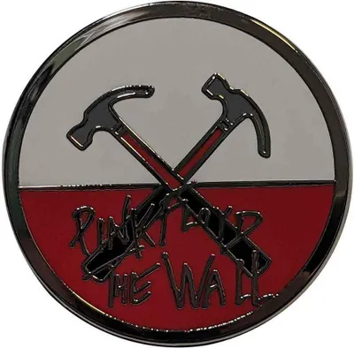 Image de Pink Floyd - Logo - Badge "The Wall Hammers" - Métal RO10384 (Taille unique) (Rouge/Blanc/Gris)