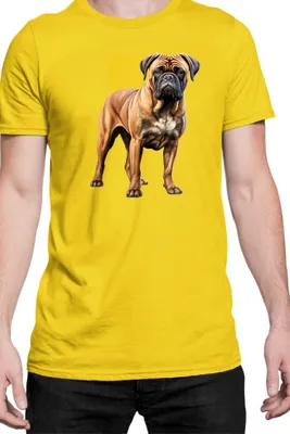 Immagine prodotto di Maglietta da uomo Dogs Breeds Bullmastiff Dog Breed 005, Man L , Jaune