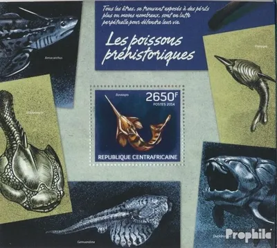 Produktbild von Briefmarken Zentralafrikanische Republik 2014 Mi Block 1137 (kompl. Ausgabe) postfrisch Prähistorische Fische