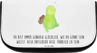 Produktbild von Mr. & Mrs. Panda Organizer Schildkröte Pfeifen - Weiß - Geschenk, Kulturbeutel, Lebensfreude, Depression, kulturtäschchen, Spazieren, Make-up Täschchen, Schminktasche